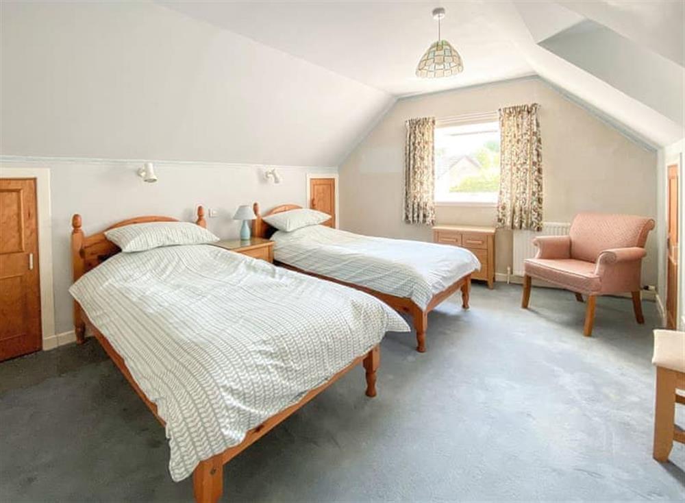 Twin bedroom at Inverwick Cottage in Nairn, Morayshire