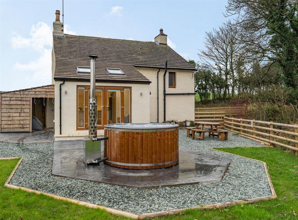 Hot tub at Isel Gate Cottage in Cockermouth, Cumbria