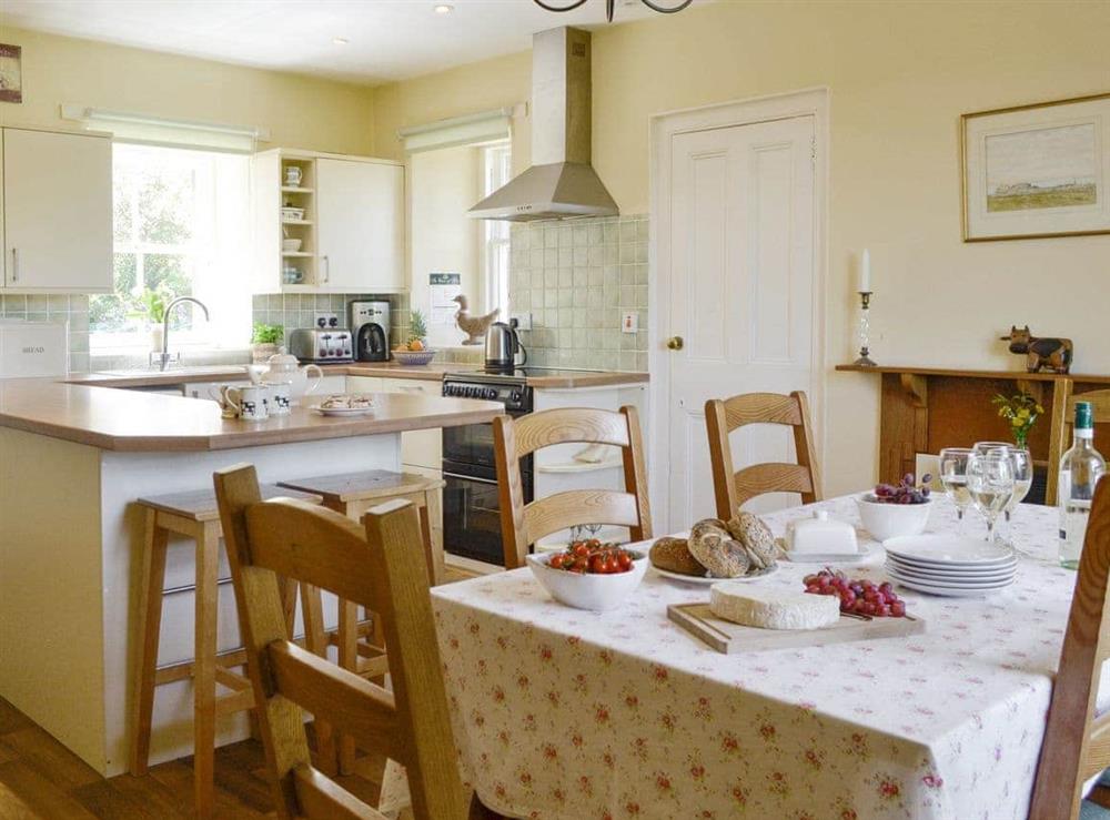 Convenient dining room within kitchen at Islabank Farmhouse in Meigle, Perthshire., Great Britain