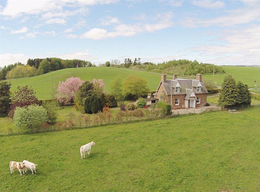 The property nestles beautifully in the surrounding farmland at Islabank Farmhouse in Meigle, Perthshire., Great Britain