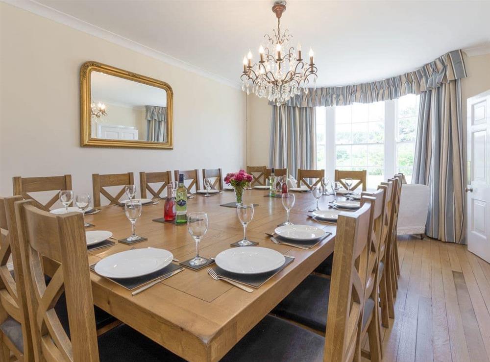 Spacious dining room at Island Farm House in Staintondale, near Whitby, North Yorkshire