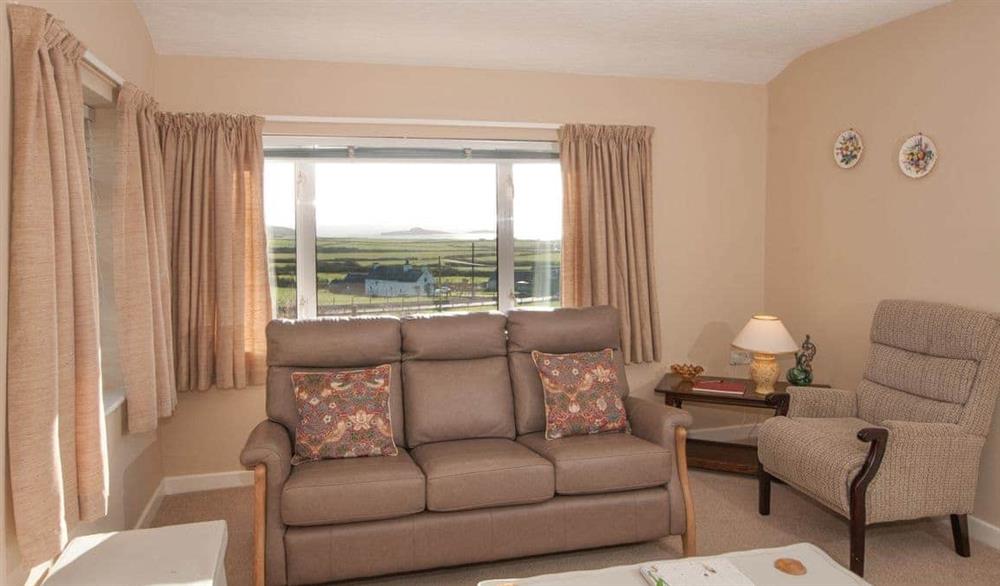 The living room at Island View in Aberdaron, Gwynedd