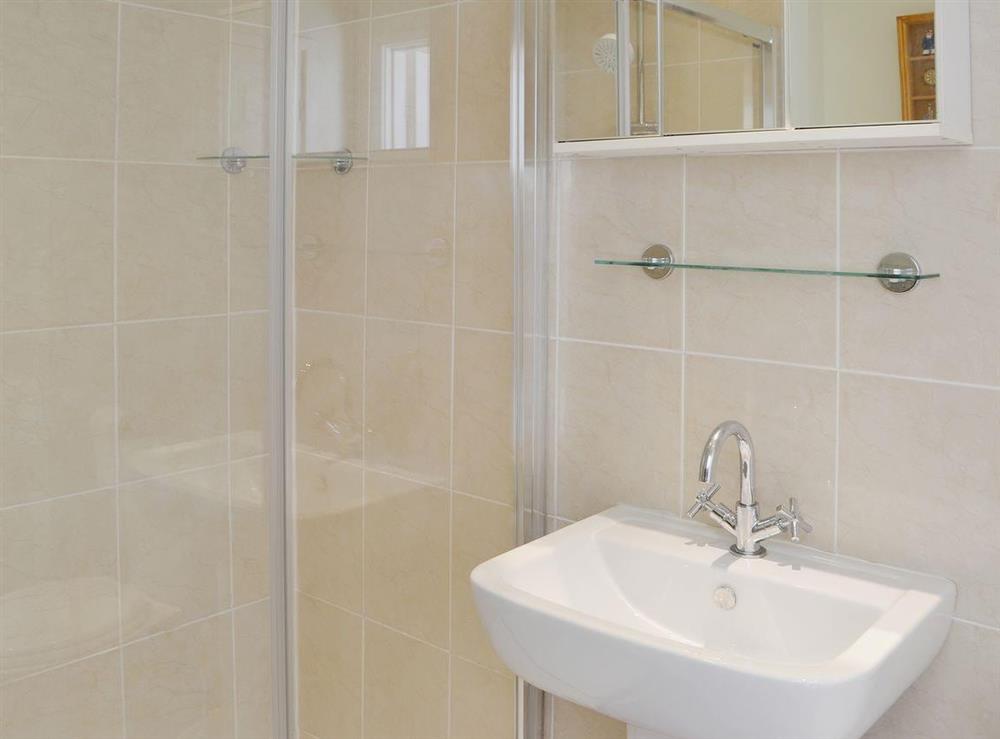 The ground floor shower room is fully tiled at Island View in Amble, Northumberland