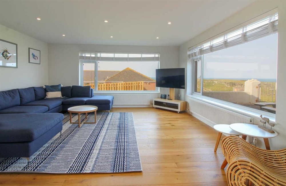 Living area at Island View in Tintagel, Cornwall