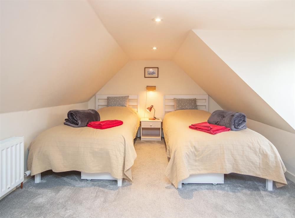 Twin bedroom at Islas Cottage in Nairn, Morayshire