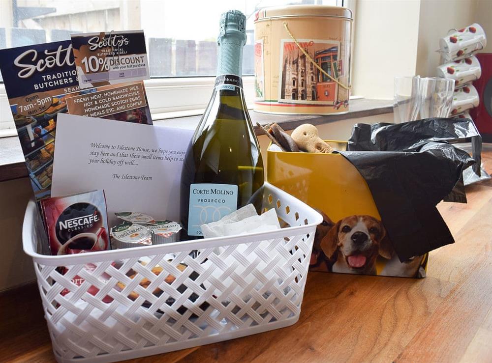 Welcome pack at Islestone House in Seahouses, Northumberland