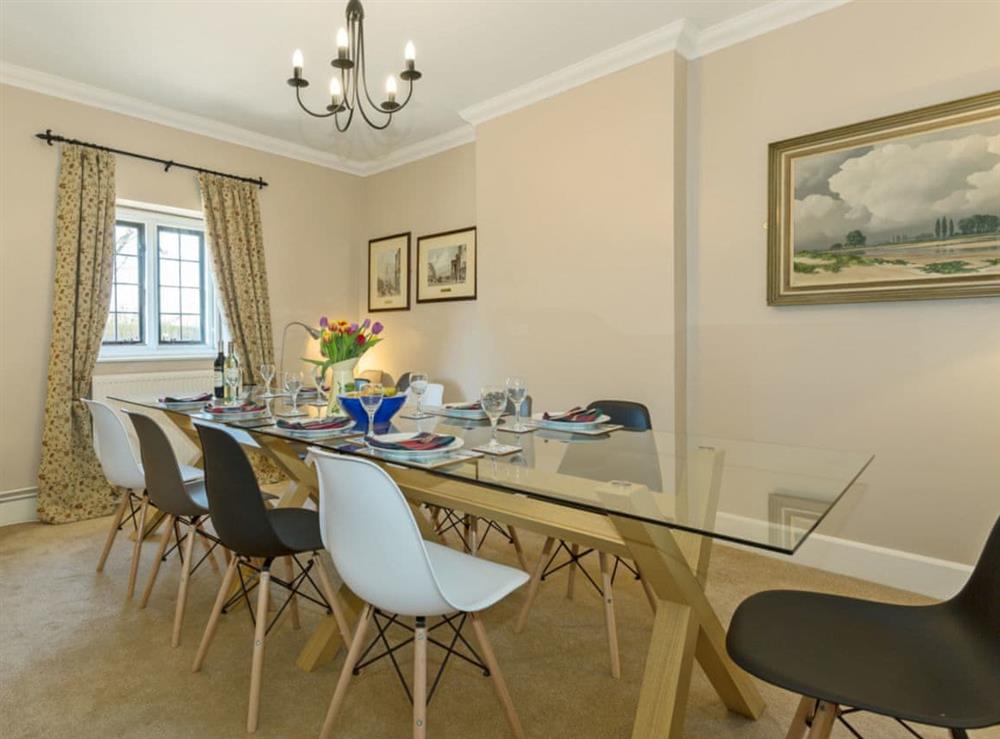 Stylishly furnished dining room at Islington Hall in Tilney All Saints, near King’s Lynn, Norfolk