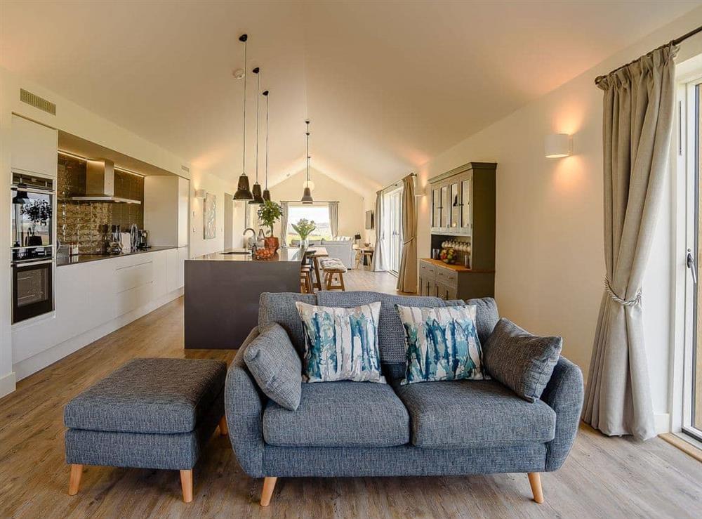 Open plan living space at Isolation Barn in Newbury, near Compton, Berkshire