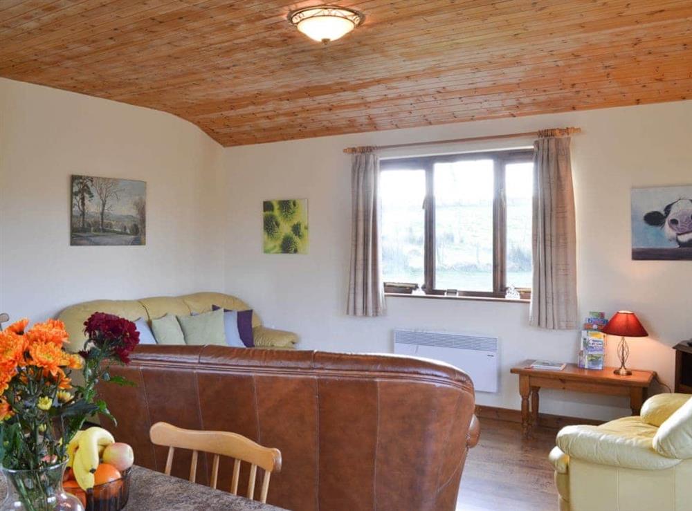 Living area with wood-clad ceiling at Ithon Bank in Llandrindod Wells, Powys