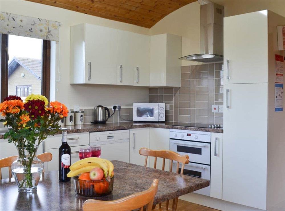 The kitchen and dining areas are light and airy at Ithon Bank in Llandrindod Wells, Powys