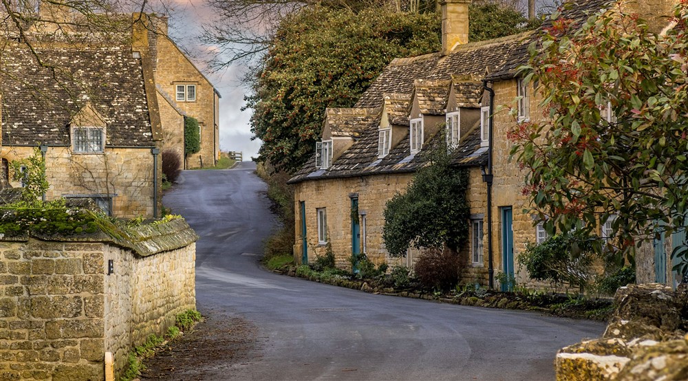 Spring Cottage in the village of Snowshill in winter, Gloucestershire at Itteringham Manor in Aylsham, Norfolk