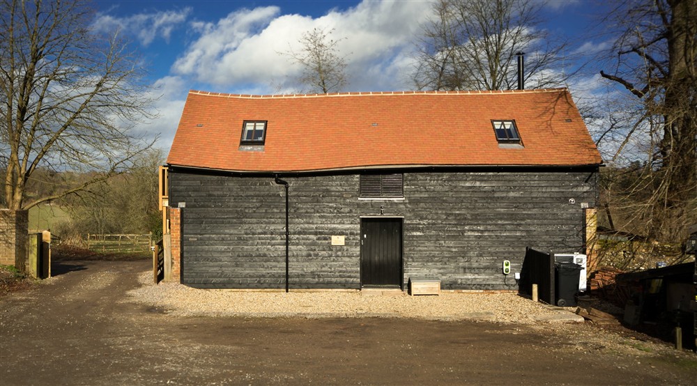 The exterior of Yew Tree Barn, Surrey at Itteringham Manor in Aylsham, Norfolk