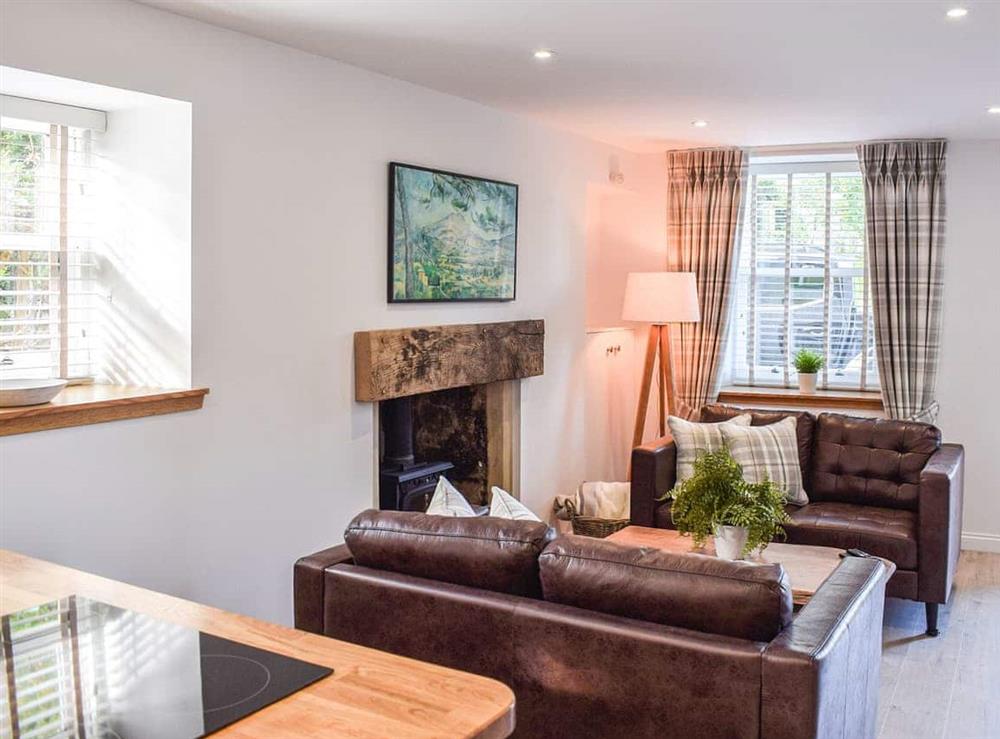 Open plan living space at Ivy Cottage in Falkland, near Cupar, Fife