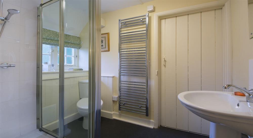 The shower room at Ivys Cottage in Minehead, Somerset