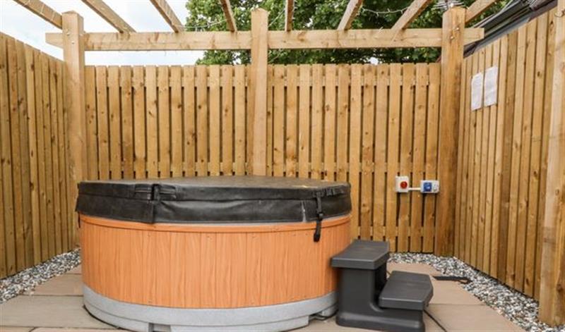There is a hot tub at Jackdaws Den, Cockerham near Lancaster