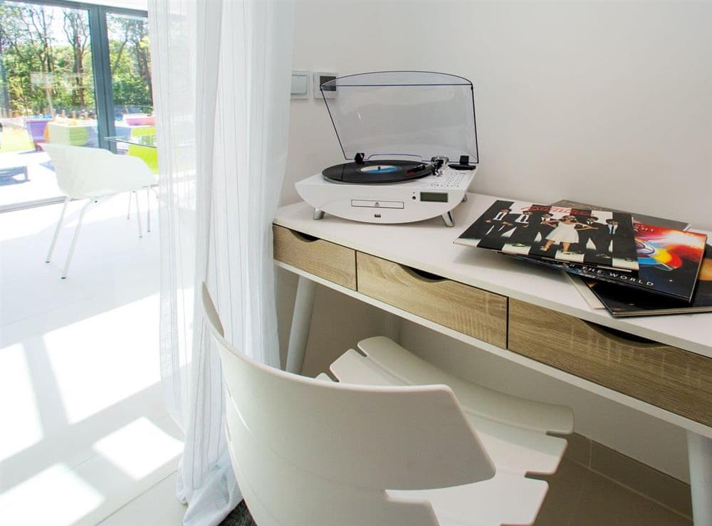 Vinyl records and turntable provided at James Place at the Brecon Beacons in Llwyn-on, near Brecon, Glamorgan, Mid Glamorgan