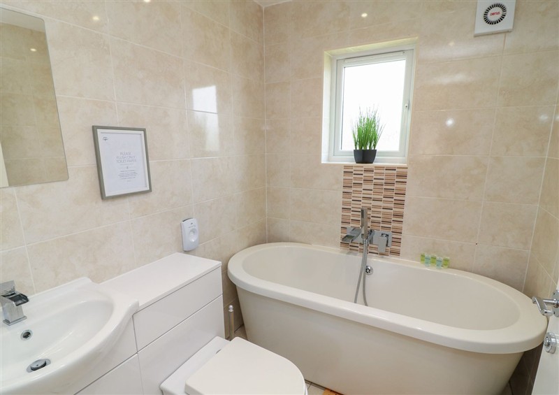 This is the bathroom at James Ville Marina Lodge 22, Brigg