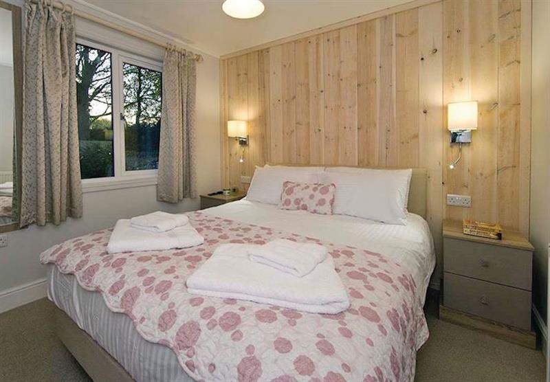 Bedroom in the Sandstone Lodge at Jamies Cragg Holiday Park in Welburn, Vale of York