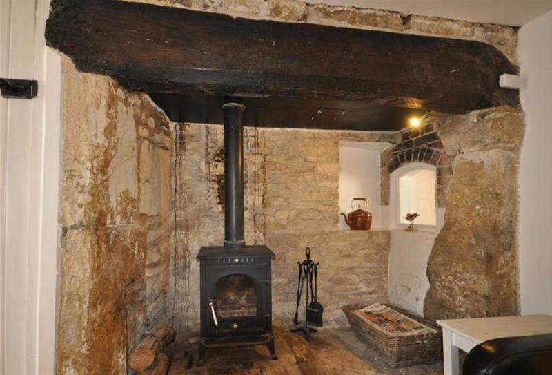 The wood burning stove at Jasmine Cottage, Osmington, Osmington, Dorset