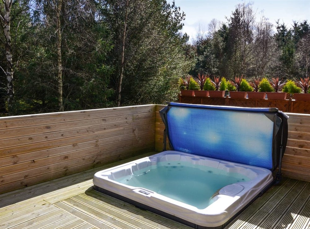 Hot tub at Jessie’s Corner in Felton, near Morpeth, Northumberland