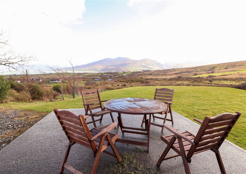 Enjoy a cup of tea on the patio at Johnsons Cottage, Brandon near Cloghane