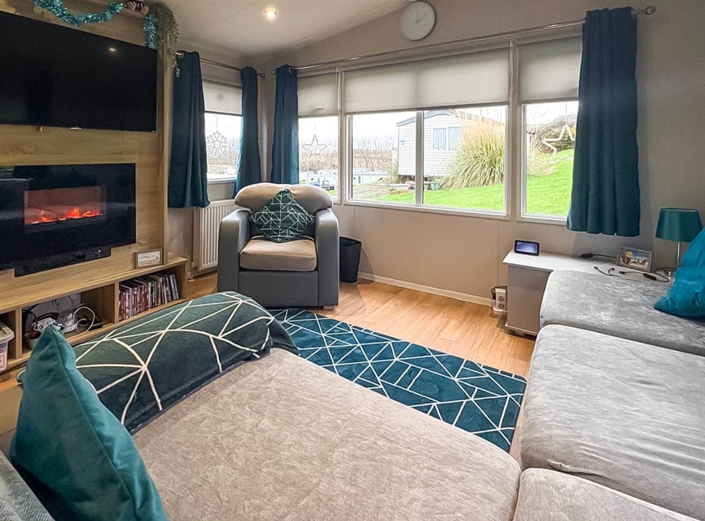 Living area at Jsn Holidays in Ayr, Ayrshire