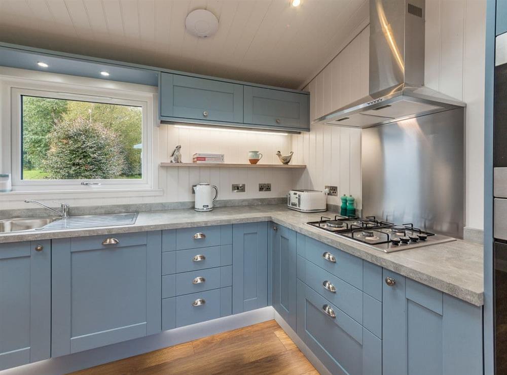 Fully appointed fitted kitchen at Karelia Lodge in Keltyneyburn, near Aberfeldy, Perthshire