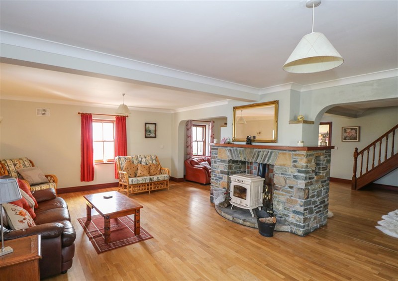 The living area at Kates Cottage, near Clonbur