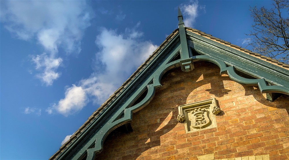 The decorative roof fascia at Kedleston Park House in Derby, Derbyshire