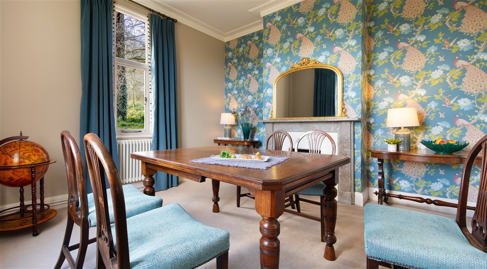 The dining room at Kedleston Park House in Derby, Derbyshire