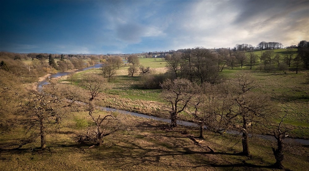 The parkland near Kedleston Park House, Derbyshire at Kedleston Park House in Derby, Derbyshire