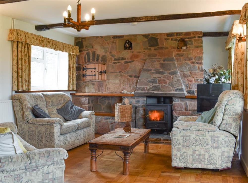 Living room at Keepers Cottage in Garway Hill, near Hereford, Herefordshire