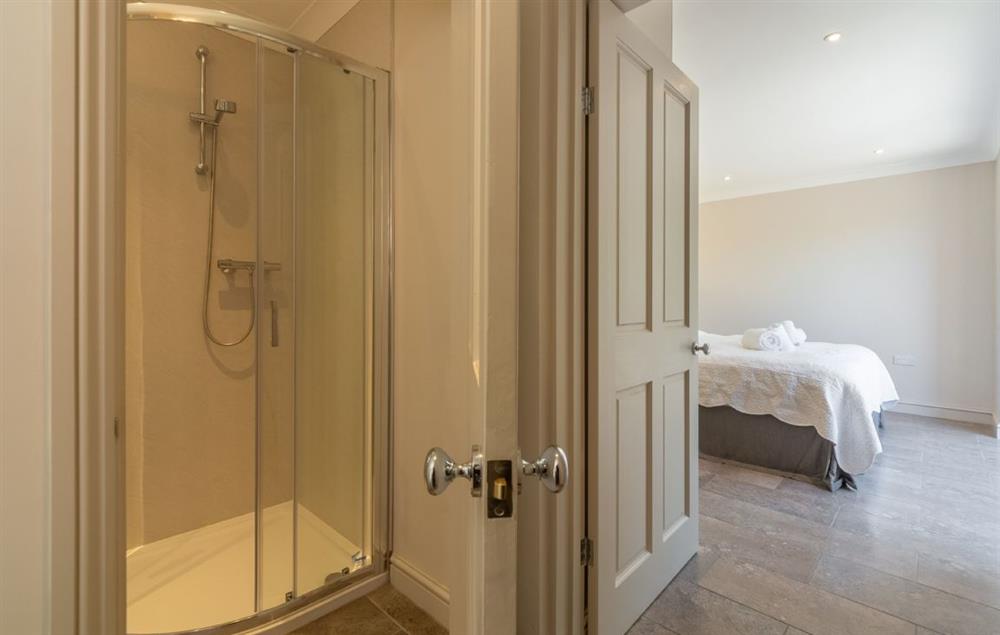 Shower room adjacent to the bedroom at Keepers Cottage, Middleton