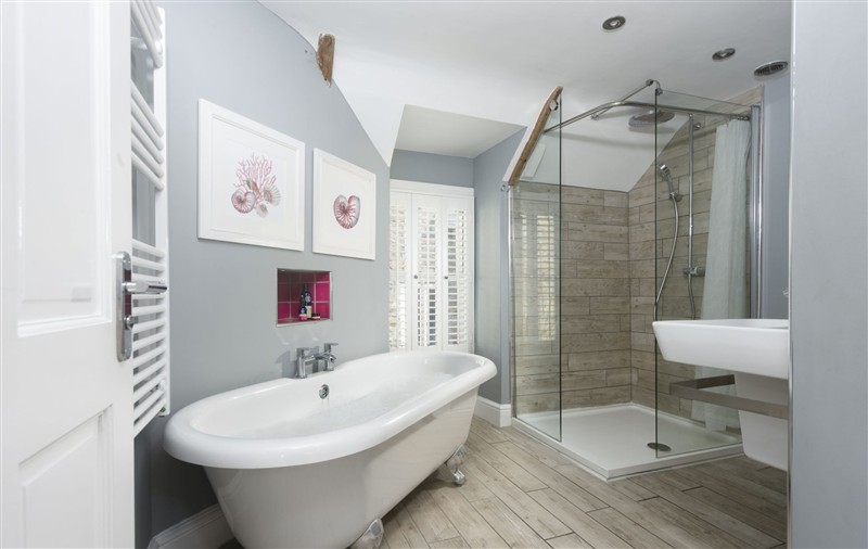 This is the bathroom at Keigwin Cottage, Cornwall
