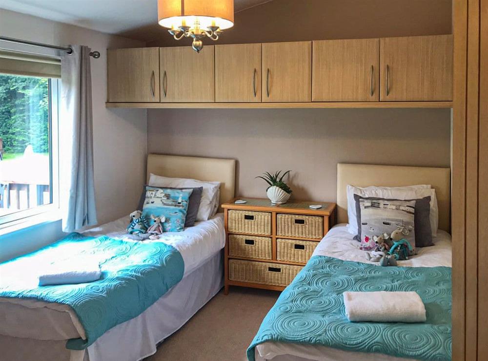 Twin bedroom at Kernewk Chy in St Minver Holiday park, Cornwall
