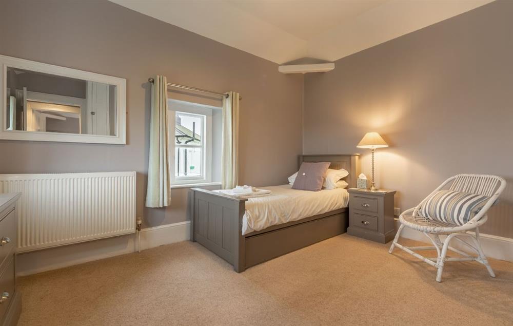 Bedroom with 3’ single bed and additional 3’ single pull out bed at Khina Cottage, North Foreland Lighthouse