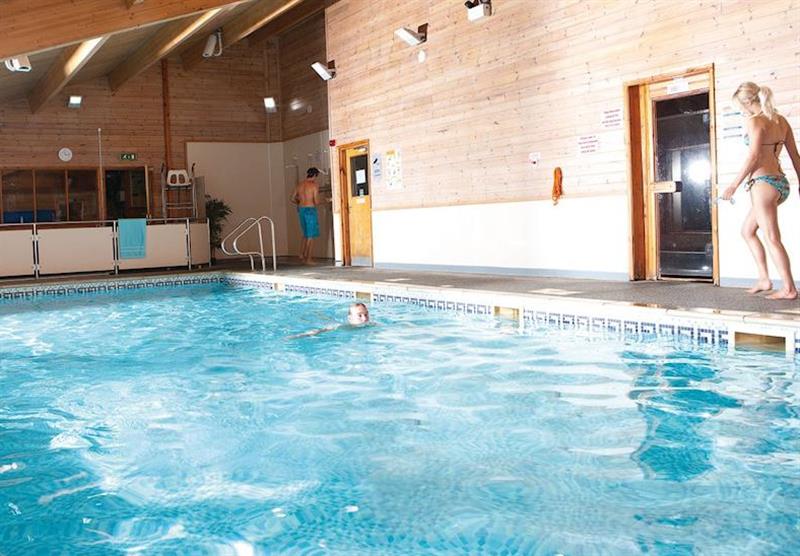 Indoor heated swimming pool at Kielder Water Lodges in Northumberland, North of England