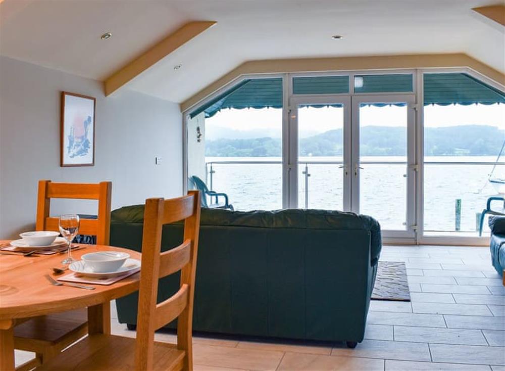 Open plan living space at Kiernan Boat House in Bowness-on-Windermere, Cumbria