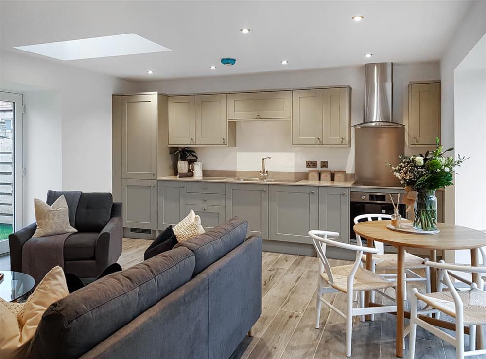 Open plan living space at Kilconquhar Cottage in Kilconquhar, near Leven, Fife