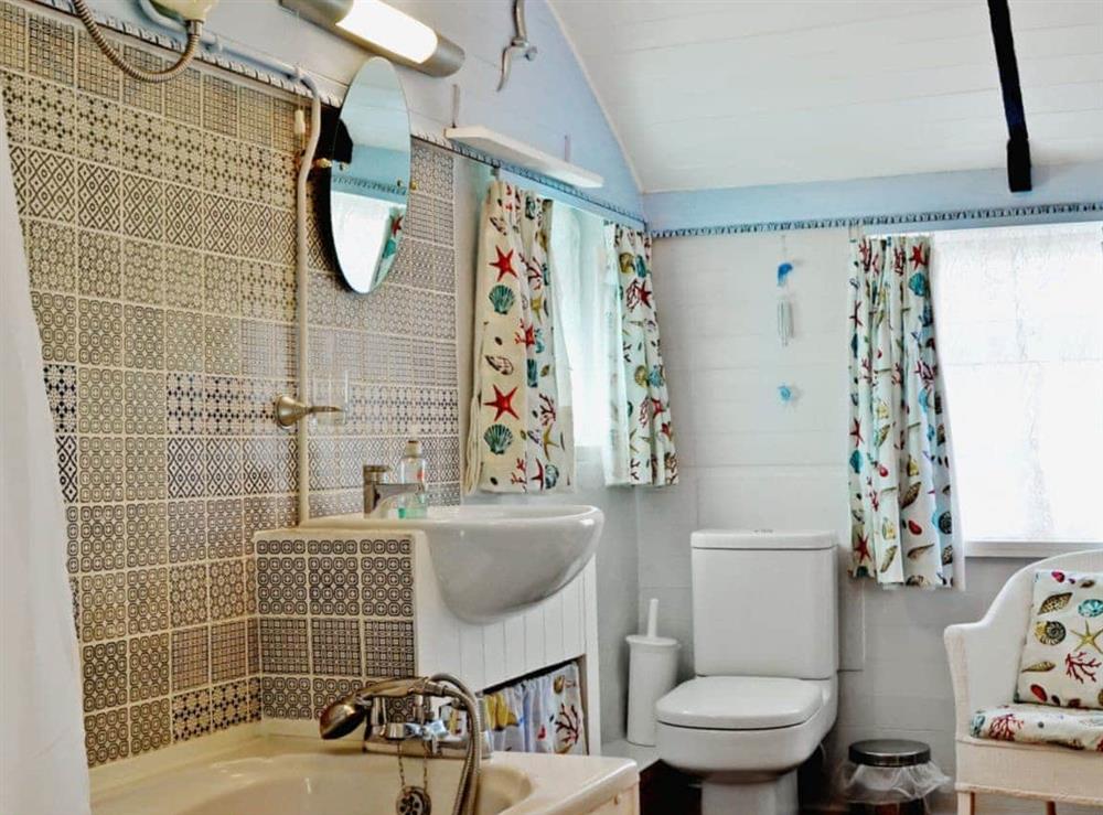 Bathroom at Kilcummer Stables in Tintagel, Cornwall., Great Britain