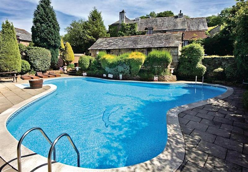 Outdoor heated swimming pool (photo number 7) at Kilminorth Cottages in Watergate, Looe, Cornwall