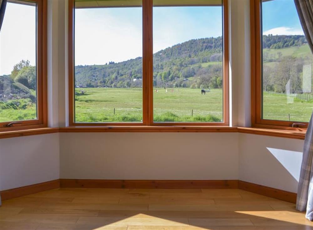 Bay windows show off the dramatic view at Kilmore House in Drumnadrochit, near Inverness, Inverness-Shire