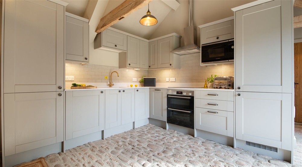 The ktichen area at Kiln Barn in Bromyard, Herefordshire