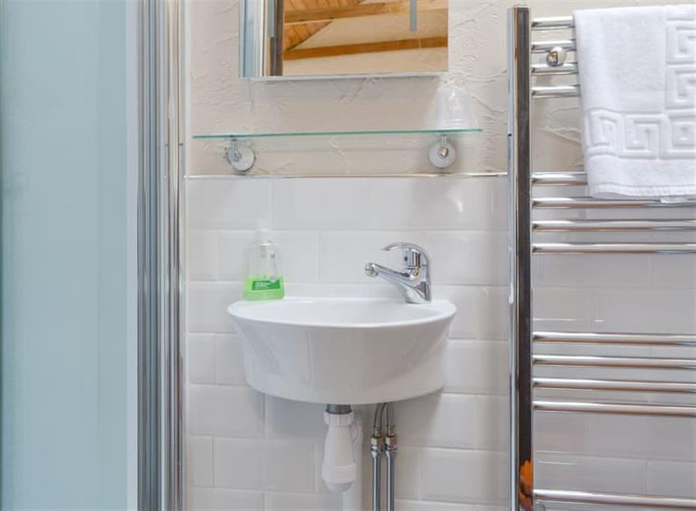 En-suite shower room at Skiddaw Cottage, 