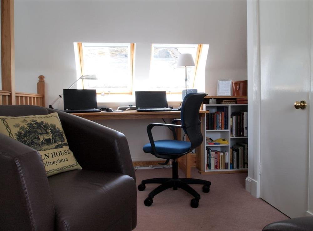 Home office space at Kiln House in Keltneyburn, near Aberfeldy, Perthshire