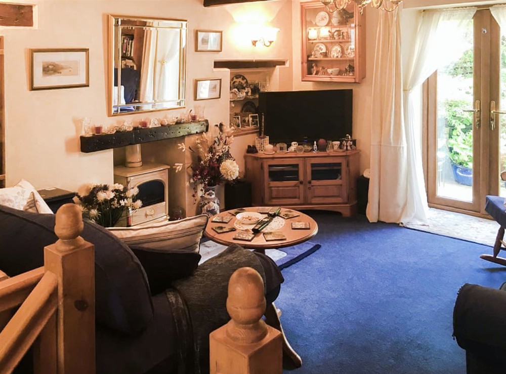 Living area at Kinder Cottage in Hayfield, Derbyshire
