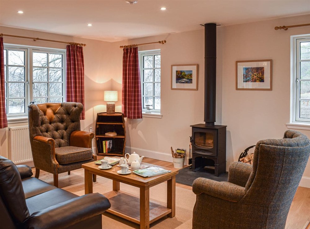 Living area at Kingfisher Cottage in By Dunkeld, Pitlochry, Perthshire