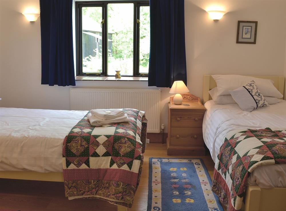 Twin bedroom at Kingfisher Cottage in Oborne, Nr Sherborne, Dorset., Great Britain