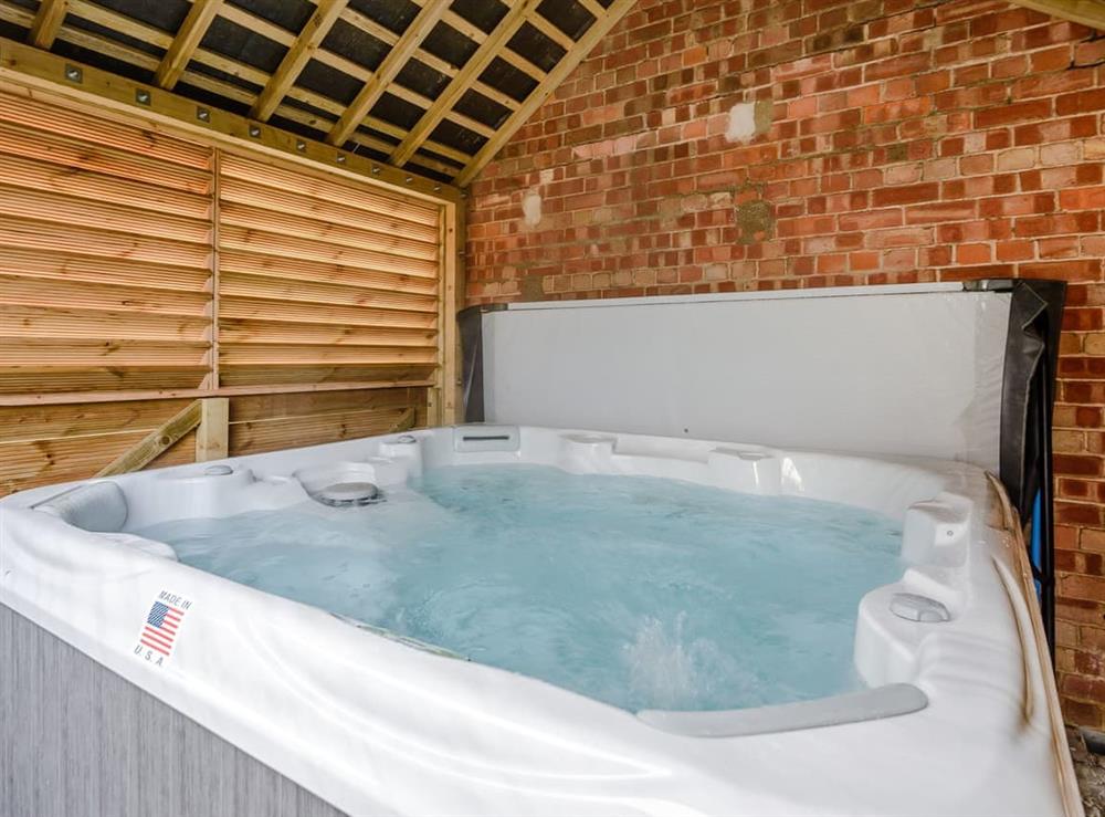 Hot tub at Kingfisher Cottage in Wainfleet St Mary, near Wainfleet All Saints, Lincolnshire