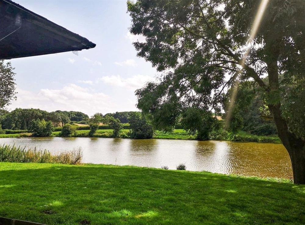 Beautiful view from the holiday home at Kingfisher Lodge in Hagworthingham, Lincs., Lincolnshire